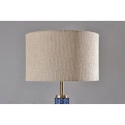 Glass Delilah Floor Lamp Antique Brass/Blue - Adesso -Adesso GUEST 9642ccd3 a378 4f35 9bb0 d1830bdbcb62