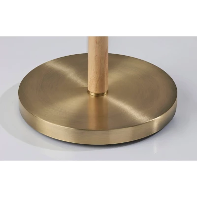 Madeline Floor Lamp Natural Rubberwood Antique Brass - Adesso 3 Madeline Floor Lamp Natural Rubberwood Antique Brass - Adesso - Image 3