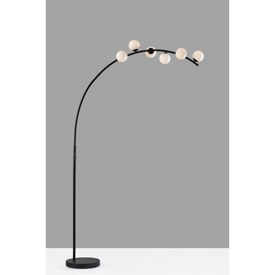 Adesso Ronan Arc Lamp (Includes LED Light Bulb) With Smart Switch Black: ETL Listed, Dimmable Glass Shade, Steel Body 4 Adesso Ronan Arc Lamp (Includes LED Light Bulb) With Smart Switch Black: ETL Listed, Dimmable Glass Shade, Steel Body - Image 4