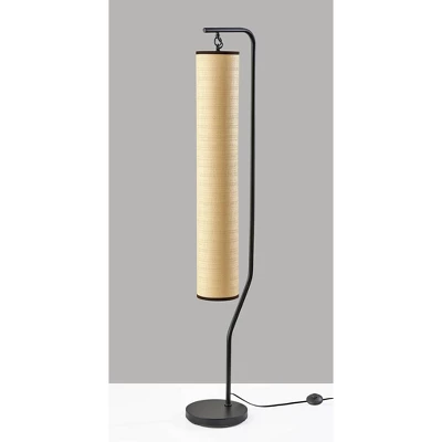 Adesso Lyons Floor Lamp Black: Modern Metal Design, ETL Listed, 3 Bulb Capacity, Beige Shade 1 Adesso Lyons Floor Lamp Black: Modern Metal Design, ETL Listed, 3 Bulb Capacity, Beige Shade