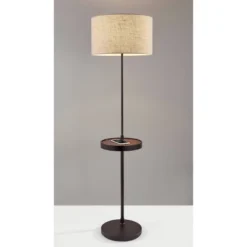 63.5" Oliver Charge Shelf Floor Lamp Black - Adesso 9 63.5" Oliver Charge Shelf Floor Lamp Black - Adesso -Adesso GUEST 9bd56f31 3f07 4dfe 8178 d0a400dae3c1