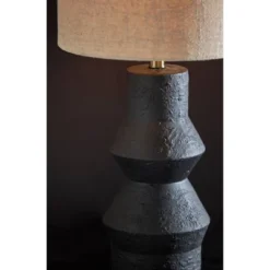 Noelle Table Lamp Textured Ceramic Black - Adesso