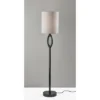 Adesso Mayfair Floor Lamp Black: Modern Design, ETL Listed, Metal Body, Polyester Shade, 61" Height