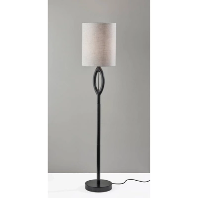 Adesso Mayfair Floor Lamp Black: Modern Design, ETL Listed, Metal Body, Polyester Shade, 61" Height 1 Adesso Mayfair Floor Lamp Black: Modern Design, ETL Listed, Metal Body, Polyester Shade, 61" Height