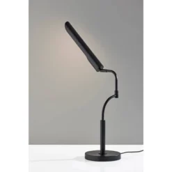 Adesso 33 Adesso Zane Desk Lamp (Includes LED Light Bulb) With Smart Switch Black: ETL Listed, Metal Shade, Touch Sensor