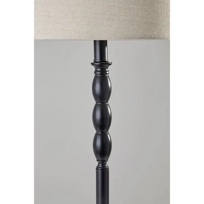 58" 3-way William Floor Lamp Black - Adesso 2 58" 3-way William Floor Lamp Black - Adesso - Image 2