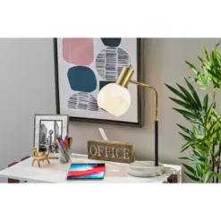 Corbin Desk Lamp Antique Brass Black - Adesso -Adesso GUEST a71e7651 98c7 4caf 8fae f1f4c2cbc201