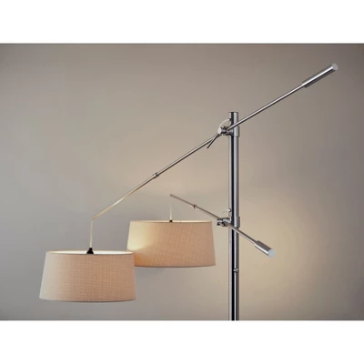 78" Manhattan Two Arm Arc Lamp Steel - Adesso 5 78" Manhattan Two Arm Arc Lamp Steel - Adesso - Image 5