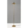 Adesso Kaden Floor Lamp Antique Brass: Pull Chain, Metal Shade, ETL Listed