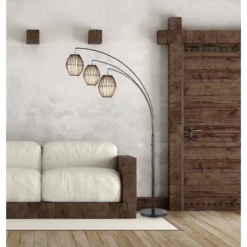 83" Maui Collection 3-Arm Arc Lamp Brown - Adesso -Adesso GUEST b1457877 5ffa 419a aeca 594d8d55cdeb