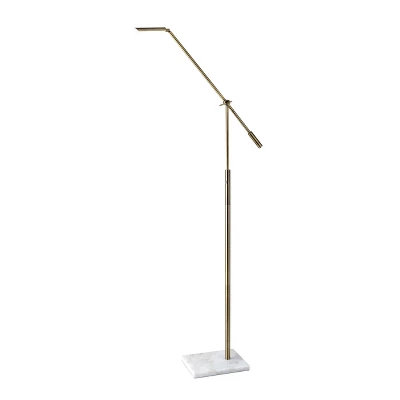 LED Vera Floor Lamp Antique Brass (Includes LED Light Bulb) - Adesso 2 LED Vera Floor Lamp Antique Brass (Includes LED Light Bulb) - Adesso - Image 2