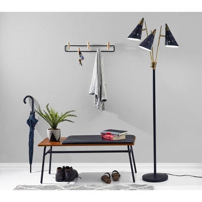 66" Nadine 3-Arm Floor Lamp Black - Adesso 5 66" Nadine 3-Arm Floor Lamp Black - Adesso - Image 5