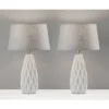2pc Joan Table Lamps Bonus White - Adesso: Ceramic Base, Cone Shade, No Assembly Required