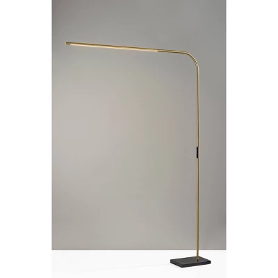 Adesso Cullen Arc Lamp (Includes LED Light Bulb) With Smart Switch Antique Brass: Marble Base, Frosted Diffuser, ETL Listed, Touch Sensor 1 Adesso Cullen Arc Lamp (Includes LED Light Bulb) With Smart Switch Antique Brass: Marble Base, Frosted Diffuser, ETL Listed, Touch Sensor