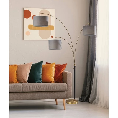 3 Arm Bergen Arc Lamp Black - Adesso 1 3 Arm Bergen Arc Lamp Black - Adesso