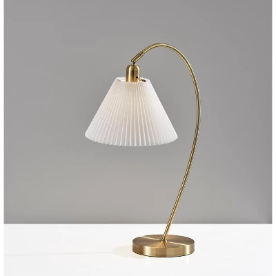 Adesso Delaney Table Lamp Antique Brass: ETL Listed, Metal Body, Polyester Drum Shade, No Assembly Required 3 Adesso Delaney Table Lamp Antique Brass: ETL Listed, Metal Body, Polyester Drum Shade, No Assembly Required - Image 3