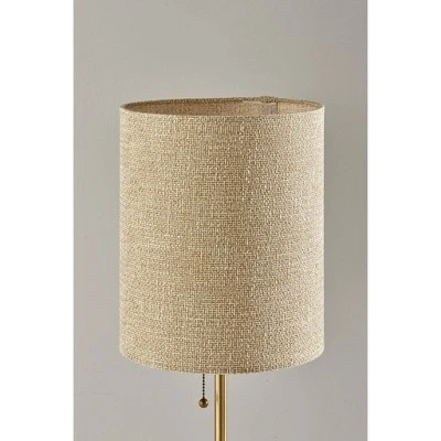 Adesso Tucker Table Lamp Brass: Marble Base, Antique Finish, Beige Polyester Drum Shade, ETL Listed 1 Adesso Tucker Table Lamp Brass: Marble Base, Antique Finish, Beige Polyester Drum Shade, ETL Listed