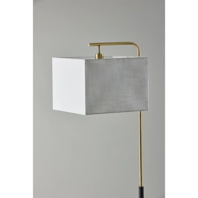 Flora Antique Brass Floor Lamp Black - Adesso 2 Flora Antique Brass Floor Lamp Black - Adesso - Image 2