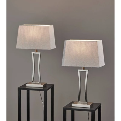 2pc Camila Table Lamps Bonus Silver - Adesso 2 2pc Camila Table Lamps Bonus Silver - Adesso - Image 2