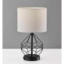 Adesso Chiara 2 Piece Bonus Pack Black: Contemporary Metal Cage Base, White Drum Shades, ETL Listed, No Assembly Required 10 Adesso Chiara 2 Piece Bonus Pack Black: Contemporary Metal Cage Base, White Drum Shades, ETL Listed, No Assembly Required -Adesso GUEST d44ad290 ac45 4898 9226 1878327d9b35