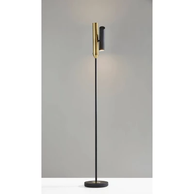 LED Vega Torchiere Black/Brass (Includes LED Light Bulb) - Adesso 3 LED Vega Torchiere Black/Brass (Includes LED Light Bulb) - Adesso - Image 3