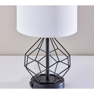 Adesso Chiara 2 Piece Bonus Pack Black: Contemporary Metal Cage Base, White Drum Shades, ETL Listed, No Assembly Required 4 Adesso Chiara 2 Piece Bonus Pack Black: Contemporary Metal Cage Base, White Drum Shades, ETL Listed, No Assembly Required - Image 4