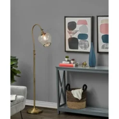 Bradford Floor Lamp (Includes Light Bulb) Antique Brass - Adesso