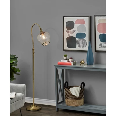 Bradford Floor Lamp (Includes Light Bulb) Antique Brass - Adesso 1 Bradford Floor Lamp (Includes Light Bulb) Antique Brass - Adesso