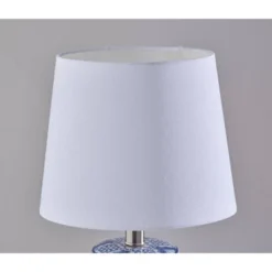 Adesso (Set Of 2) Polly Bonus Table Lamps White And Blue: Ceramic Base, Polyester Drum Shade, ETL Listed 11 Adesso (Set Of 2) Polly Bonus Table Lamps White And Blue: Ceramic Base, Polyester Drum Shade, ETL Listed -Adesso GUEST da5eb4c3 5ec7 41e3 948d c714ba10c453