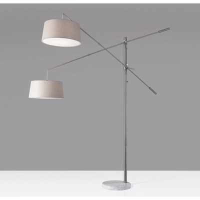 78" Manhattan Two Arm Arc Lamp Steel - Adesso 3 78" Manhattan Two Arm Arc Lamp Steel - Adesso - Image 3