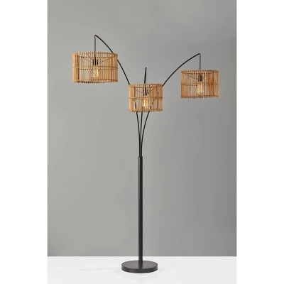 82" Cabana Collection 3-Arm Arc Lamp Black - Adesso 1 82" Cabana Collection 3-Arm Arc Lamp Black - Adesso