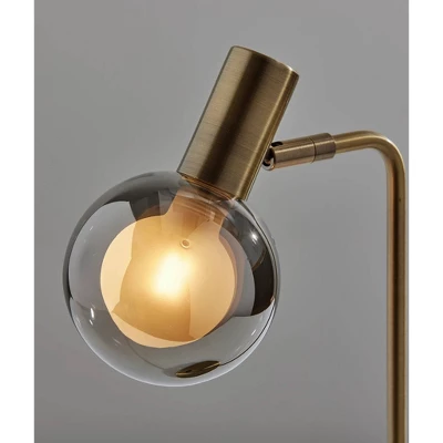 Adesso Starling Desk Lamp (Includes LED Light Bulb) Brass: Modern Glass Shade, ETL Listed, 3000K Warm Light 2 Adesso Starling Desk Lamp (Includes LED Light Bulb) Brass: Modern Glass Shade, ETL Listed, 3000K Warm Light - Image 2