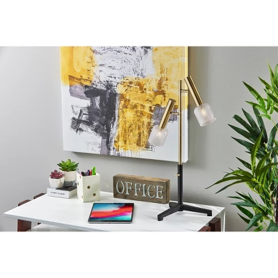 Melvin LED Table Lamp Antique Brass (Includes LED Light Bulb) Black - Adesso 2 Melvin LED Table Lamp Antique Brass (Includes LED Light Bulb) Black - Adesso - Image 2