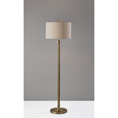 Barton Floor Lamp Antique Brass - Adesso 1 Barton Floor Lamp Antique Brass - Adesso