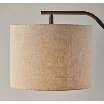 Adesso Milo Floor Lamp Black: Modern Arched Design With Linen Shade, UL Listed, Rotary Dimmer Switch 2 Adesso Milo Floor Lamp Black: Modern Arched Design With Linen Shade, UL Listed, Rotary Dimmer Switch - Image 2