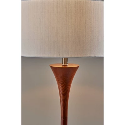 Rebecca Floor Lamp Walnut Rubberwood With Antique Brass Accent - Adesso 3 Rebecca Floor Lamp Walnut Rubberwood With Antique Brass Accent - Adesso - Image 3