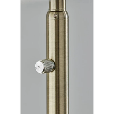 Adesso Hayes Floor Lamp Antique Brass: ETL Listed, Linen Drum Shade, Metal Body, Rotary Switch 3 Adesso Hayes Floor Lamp Antique Brass: ETL Listed, Linen Drum Shade, Metal Body, Rotary Switch - Image 3