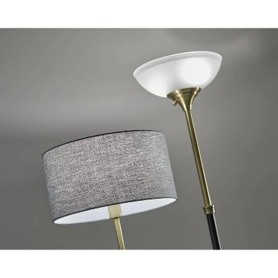 59" 3-way Bergen Floor Lamp Black - Adesso 2 59" 3-way Bergen Floor Lamp Black - Adesso - Image 2