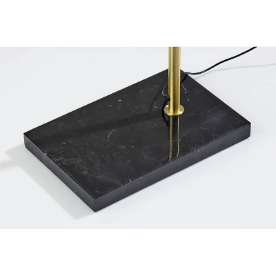 Adesso Cullen Arc Lamp (Includes LED Light Bulb) With Smart Switch Antique Brass: Marble Base, Frosted Diffuser, ETL Listed, Touch Sensor 4 Adesso Cullen Arc Lamp (Includes LED Light Bulb) With Smart Switch Antique Brass: Marble Base, Frosted Diffuser, ETL Listed, Touch Sensor - Image 4