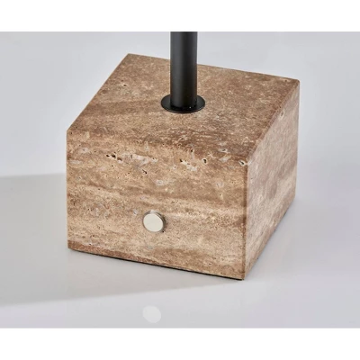 Adesso Rutherford Desk Lamp (Includes LED Light Bulb) Black: Travertine Base, Gooseneck, Touch Sensor 5 Adesso Rutherford Desk Lamp (Includes LED Light Bulb) Black: Travertine Base, Gooseneck, Touch Sensor - Image 5