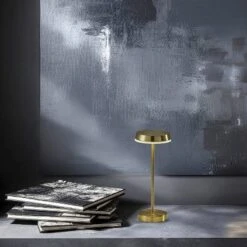 Adesso Tommy Cordless Table Lamp (Includes LED Light Bulb) Antique Brass: Modern Metal Desk Lamp, 3-Way Touch Sensor, UL Listed -Adesso GUEST fa59786a 191e 4790 a70b 736ebe5c61b5