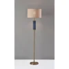 Glass Delilah Floor Lamp Antique Brass/Blue - Adesso